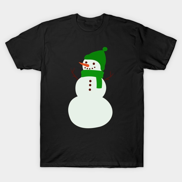 Snowman in Green T-Shirt by Kyarwon